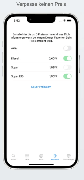 benzinpreis blitz app benachrichtigung