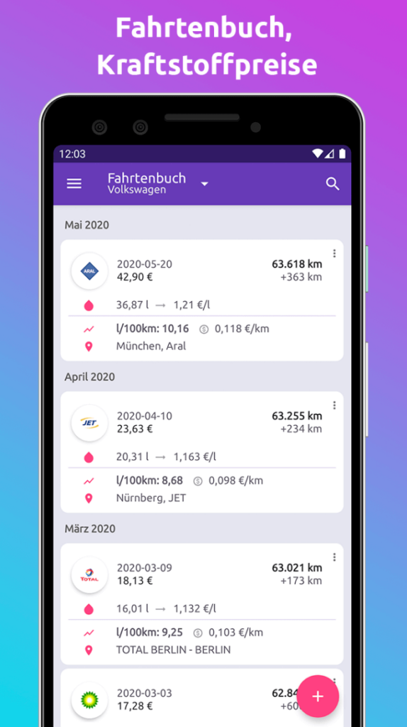 fuelio app fahrtenbuch und kraftstoffpreise