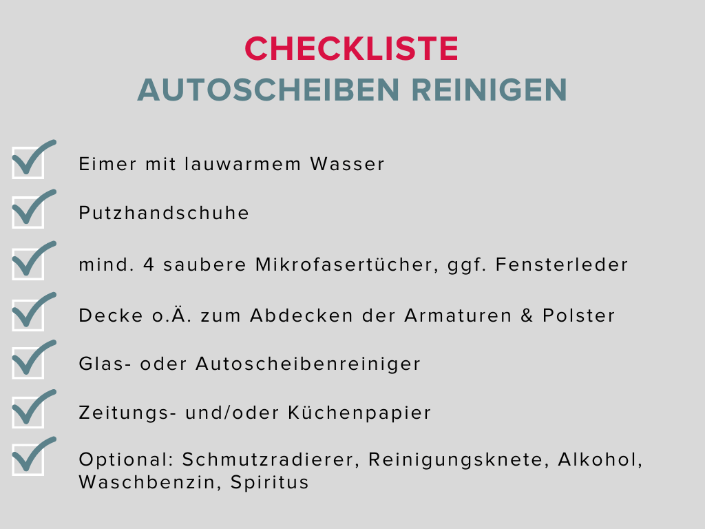 checkliste zum autoscheiben reinigen