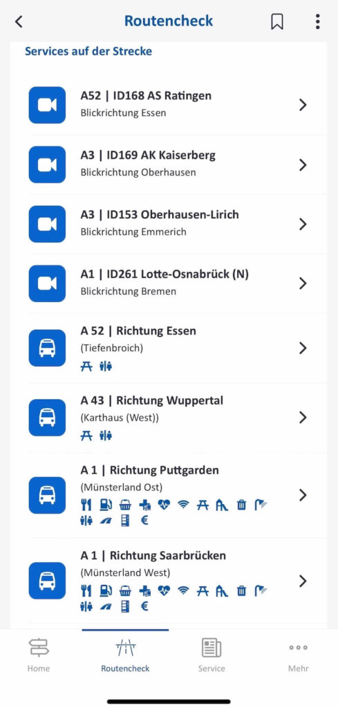 autobahn app rastplaetze im ueberblick