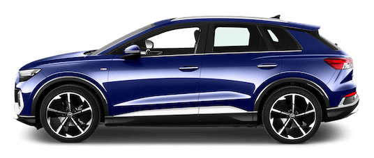 Audi Q4 e-tron in Blau Seitenansicht