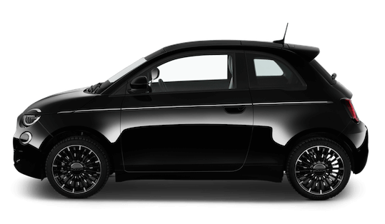 Fiat 500 Seitenansicht in Schwarz