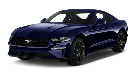 Ford Mustang Fastback Frontansicht in Blau
