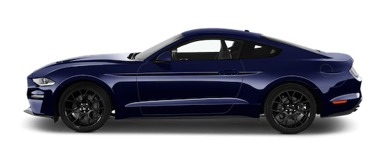 Ford Mustang Fastback Seitenansicht in Blau