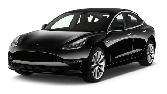 Tesla Model 3 Frontansicht in Schwarz