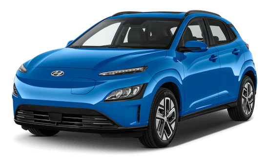 Hyundai Kona Elektro in Blau Frontansicht