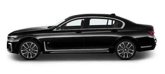 BMW 7er Seitenansicht in Schwarz