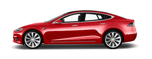 Tesla Model S Seitenansicht in Rot