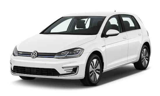 vw e golf frontansicht in weiss