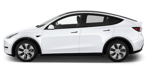 tesla model y seitenansicht in weiss