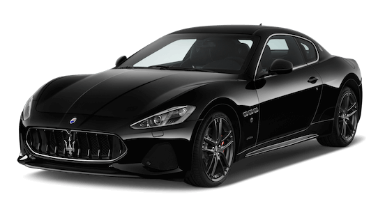 maserati granturismo frontansicht in schwarz