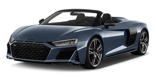 audi r8 spyder frontansicht in blau